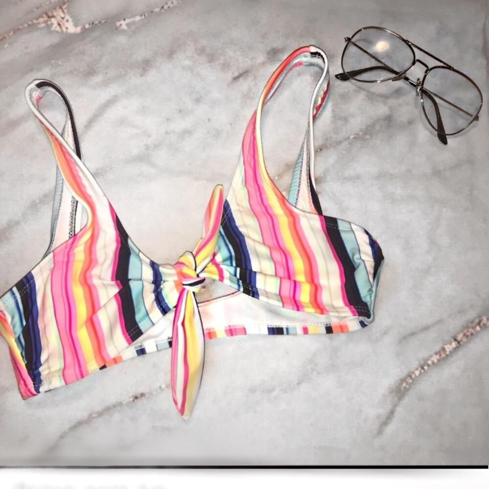Stripes swim top